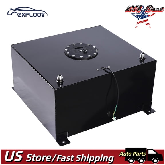 15 Gallon 60L Universal Aluminum Fuel Tank with Oil Level Sensor - Lightweight & Durable Black Design for Easy Installation
