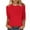 Red, variant on LYEAA Women 3/4 Sleeve Round Neck T-Shirt Soft Cotton Casual Solid Color Top Breathable Loungewear Stretchy Basic Tee for Home Yoga Wine L