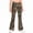 Coffee, variant on Girls Uniform Pants Kids Stretchy Elastic Waist Camo Maple Leaf Print Flare Pant with Pockets for 5-15 Years