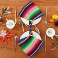 thumbnail image 4 of Coolnut Soft Reusable Satin Table Decorative Napkins, 20x20InX6 PCSMexican Serape Blanket Stripes, Family Dinner Wedding Banquet, Cocktail Party, Kitchen, Birthday Party Washcloth Gift, 4 of 7