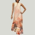 thumbnail image 4 of Dresses for Women Print Sleeveless V-Neck Dress Comfortable Casual Sundress Pink XL, 4 of 6
