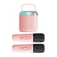 thumbnail image 3 of Portable Bluetooth Speaker with Wireless Microphone, Handheld Mics Speaker Machine, Portable Speaker System for Playroom Family Outing Y2 Pink Dual Mic, 3 of 8