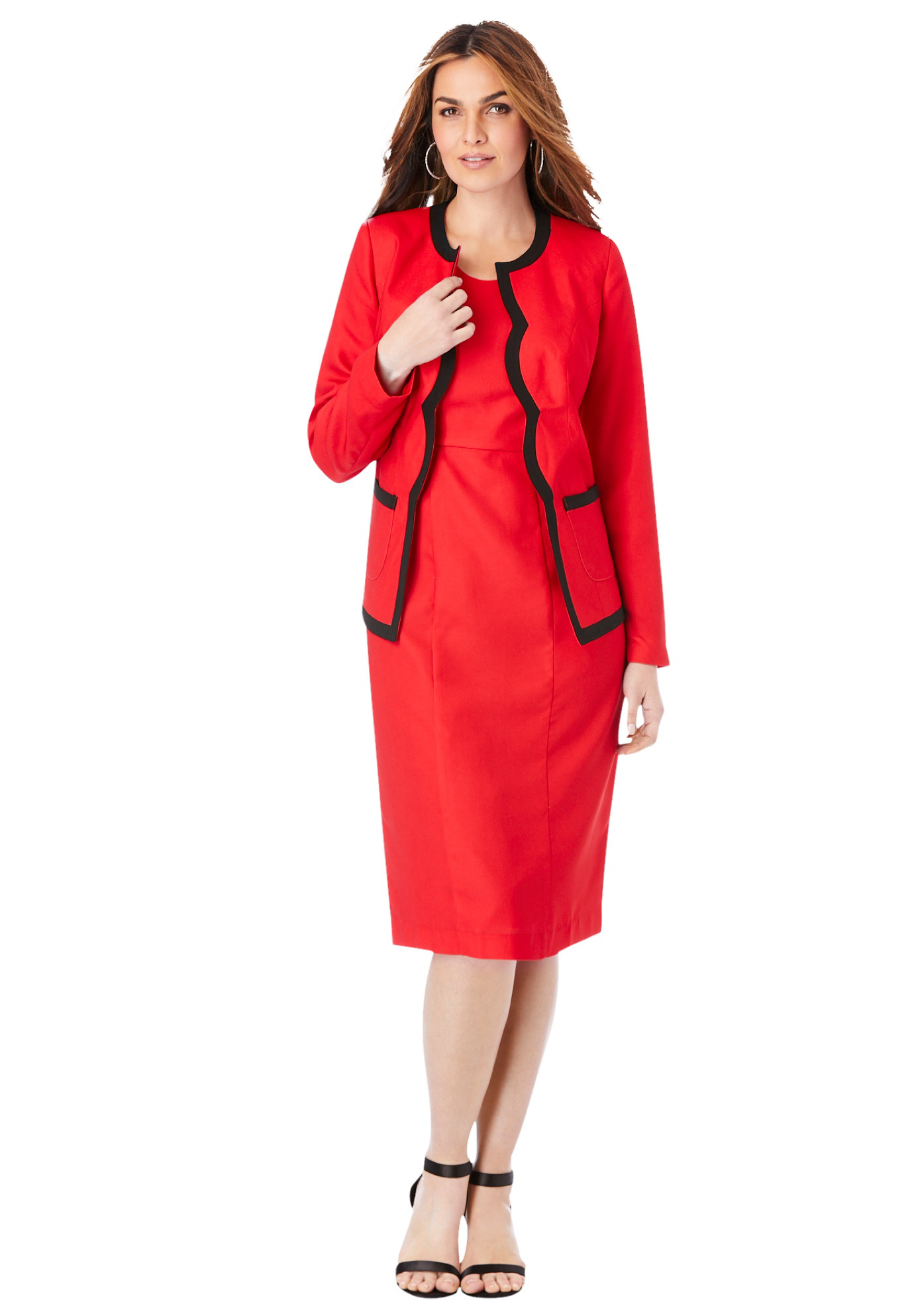 plus size red jacket dress