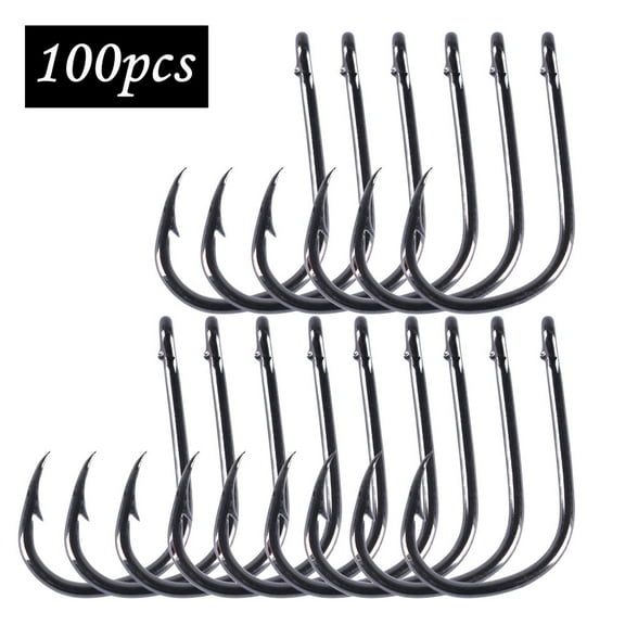 Fish hooks,Saltwater Freshwater Carbon 100pcs Barbed Saltwater Barbed Saltwater Freshwater Xinzy Qisuo Mewmewcat Steel Fish 12