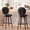 Black, variant on Pinmoco 26" Swivel Counter Height Bar Stools Set of 2, Black PU Leather Upholstered Barstools with Back, Wooden Legs Kitchen Stools for an Island