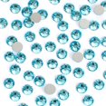 thumbnail image 1 of 3000 piezas de diamantes de imitación de cristal de aguamarina con parte trasera plana, mini piedras preciosas para uñas, cara, maquillaje, manualidades, decoración de ropa (SS8 0.094 in, aguamarina), 1 of 5