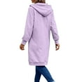 thumbnail image 4 of Wowcloth Women's Solid Color Hooded Jacket with Zipper Pockets and Drawstring, Long Sleeve Casual Fashion Outerwear for Daily Wear, 4 of 6