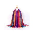 thumbnail image 5 of MSJUHEG Scarf Shawls And Wraps Women Lady Fashion Folk-Custom Retro Tassel Scarf Wrap Shawl Travel Scarves Silk Scarf Purple D, 5 of 8