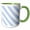 Green/White, variant on 3drose, Powder Blue and White Diagonal Stripe Pattern - Light Pastel Baby Blue Striped Stripy Monochrome, 11oz Mug