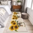 thumbnail image 4 of 2'x6' Rug Runners for Hallways Kitchen, Sunflower Non Slip Entryway Beside Floor Carpet Runner, Farm Floral Watercolor Plaid Botanicals Washable Laundry Room Bedroom Throw Rugs Mat for Family Pet, 4 of 8
