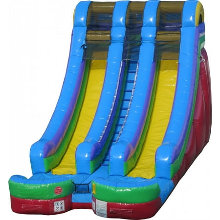 Commercial Water Slide - Pogo 18' Retro Commercial Inflatable Water Slide with Blower Kids Bouncy Jumper