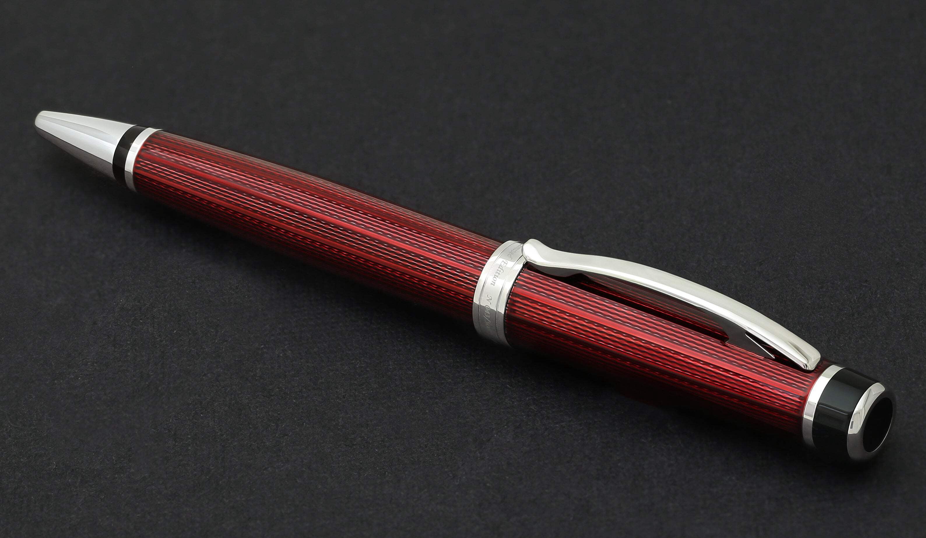 Xezo Xezo Incognito™ Diamond-Cut Lacquered Brass Ballpoint Pen - Burgundy Red