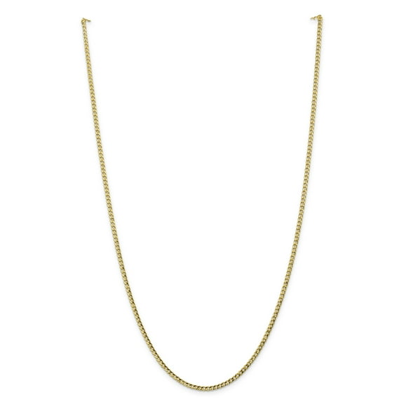Primal Gold 10 Karat Yellow Gold 2.5mm Semi-solid Curb Link Chain