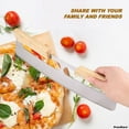 thumbnail image 2 of Pizza Cutter Rocker with Wooden Handles & Protective Cover, 14" Sharp Stainless Steel Pizza Slicer Wheel , Big Pizza Knife Cutters for Kitchen Tool, 14inch, 2 of 7