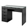 thumbnail image 2 of Impressions Vanity SlayStation Kendall Vanity Table with Drawers and Clear Glass Top (Black), 2 of 6