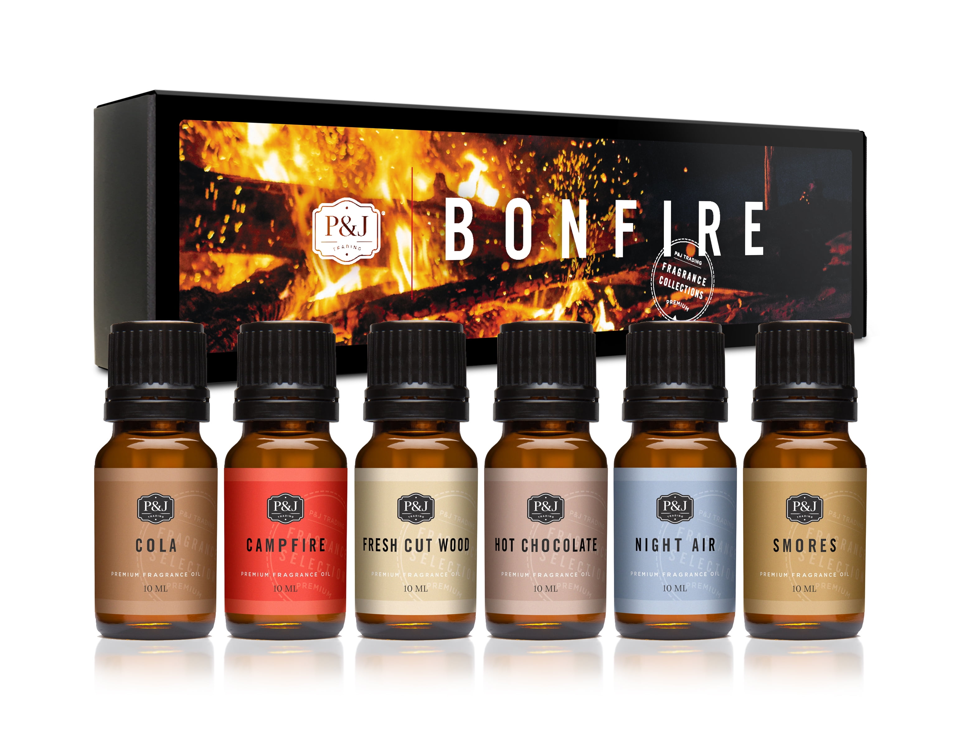 P&J Fragrance Oil Bonfire Set of 6 Scented Oil for Soap Making