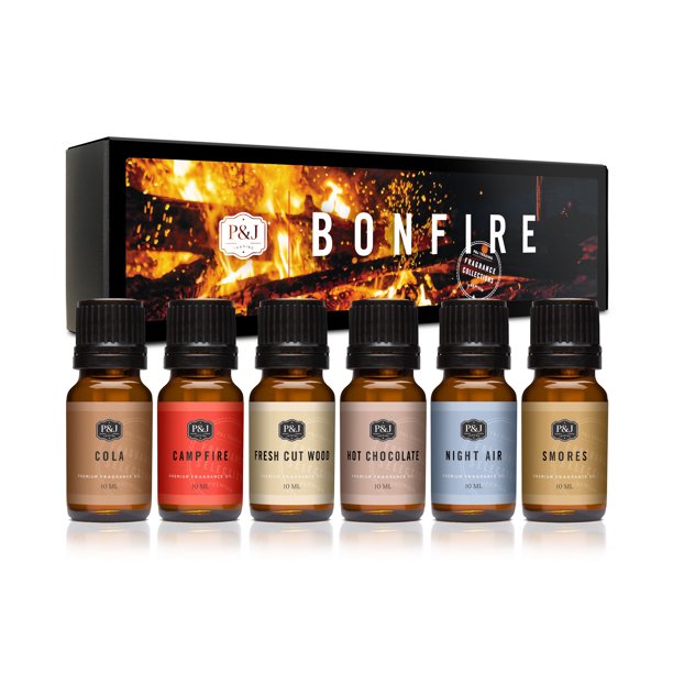 P&J Fragrance Oil Bonfire Set of 6 Scented Oil for Soap Making