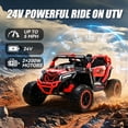 thumbnail image 4 of Xuanlur 24V Ride on Toys for Big Kids, 2 Seater Electric Car w/Parents Remote Control, 4 Wheel Suspension, Max 5MPH, Slow Start, 2X200W Motors, Bluetooth, Music, LED, Ride on UTV for Ages 3-6, Red, 4 of 7