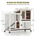 thumbnail image 2 of GOJOOASIS Rabbit Hutch Indoor, Chicken Coop Outdoor with 3 Removable Tray 2 Story Rabbit House with Running Cage & Ramp & Wheels, 2 of 8