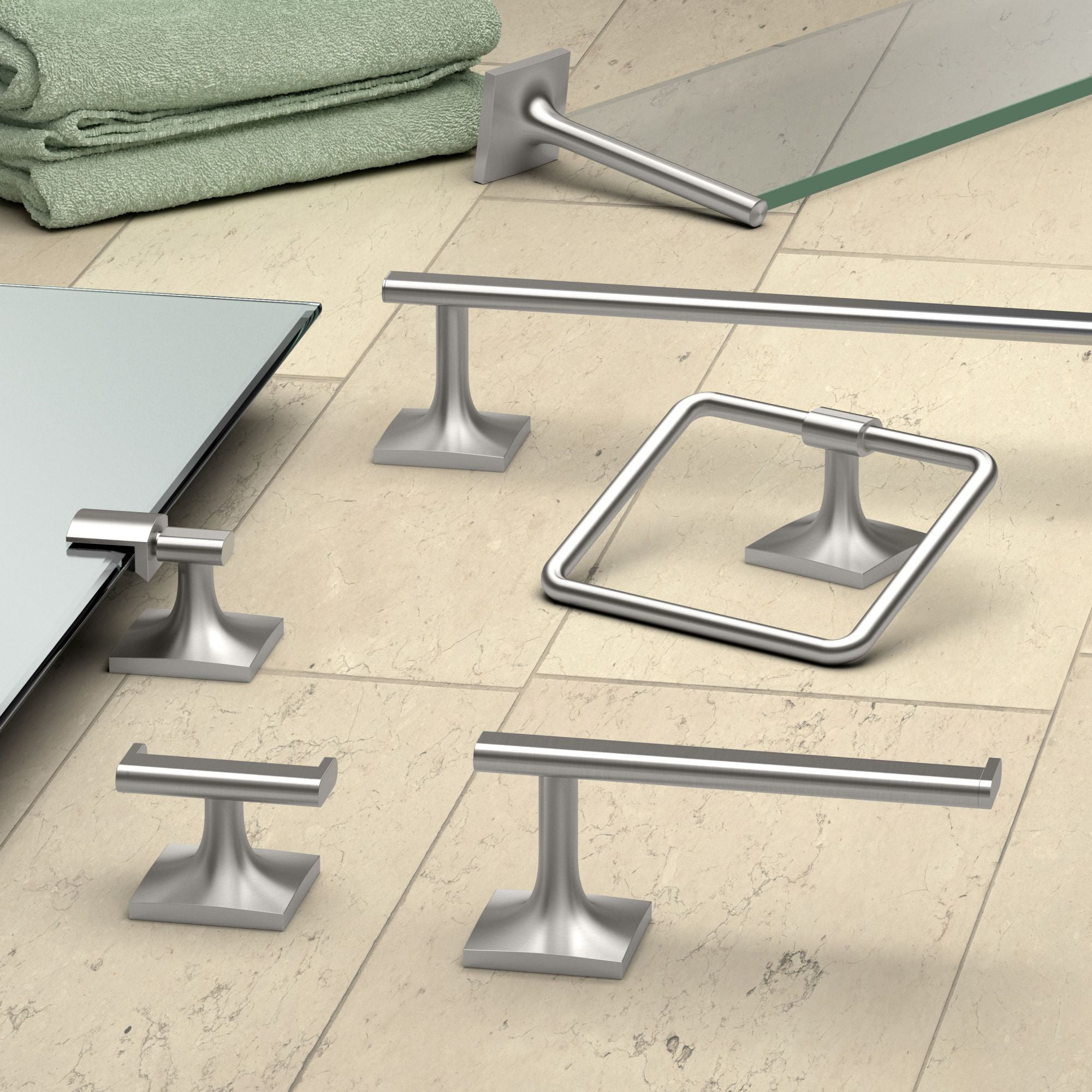 Gatco 5593 Waterline Wall Mounted Euro Toilet Paper Holder - Nickel