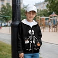 thumbnail image 2 of Xoenoiee Skull Pumpkin Print Boys Casual Hoodies Halloween Hooded Sweatshirts Tops with Pocket Lightweight Shirt Tops Winter Clothes with Zipper for Boys Studens Teens, XL, 2 of 7