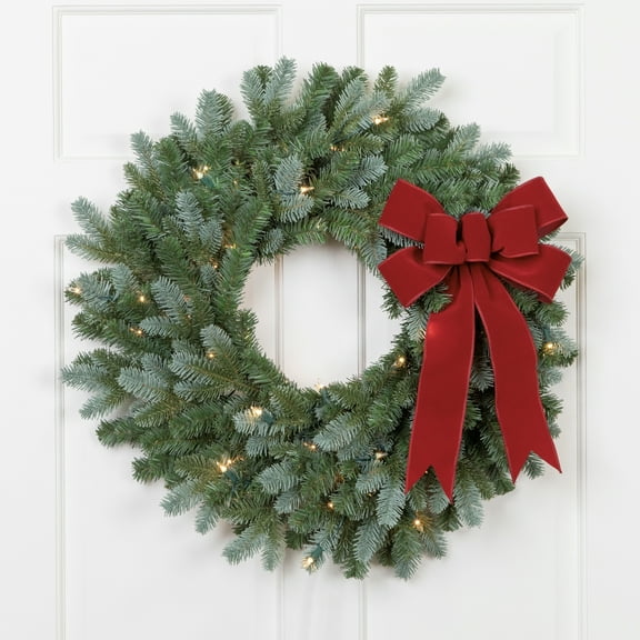 Northlight Pre-Lit Blue Spruce Artificial Christmas Wreath - 24" - Clear