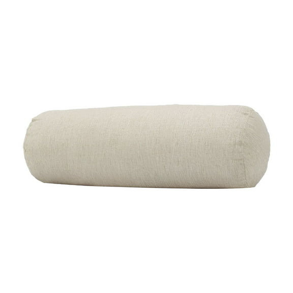 LAMIRO Cotton and Linen Long Cervical Pillow Solid Color Round Cervical Pillow Sofa Cushion Round Neck Bolster Pillows,Round Roll Cylinder Bolster Pillow with Removable Cover Designed for Neck Back