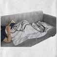 thumbnail image 6 of Vintage Woman Soft Flannel Fleece Blanket, Housewife Wearing Mittens Holding and Serving Freshly Baked Pie at Home, Cozy Plush for Indoor and Outdoor Use, 70" x 90", Black and White, by Ambesonne, 6 of 6