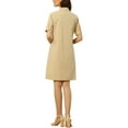 thumbnail image 3 of MODA NOVA Junior's Collar Tie Waist Short Sleeve Shirt Dress, 3 of 5