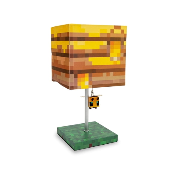 Minecraft Yellow Bee Nest Block Desk Lamp with 3D Bee Puller | Nightstand Table Lamp with LED Mood Light for Bedroom, Desk, Living Room, Playroom | H