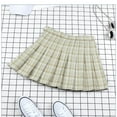 thumbnail image 5 of Idoravan Women's Basic Versatile Skirt Clearance Fashion Women Plaid Pleated A-Line Skirt Anti-Burnout High Waist Short Skirt, 5 of 9