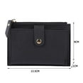 thumbnail image 4 of Bolso Cartera de cuero de PU con tarjetero de múltiples ranuras de color sólido a la moda para mujer (negro), 4 of 7