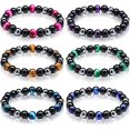 thumbnail image 1 of Pulsera de protección triple de 6 piezas Pulsera triple de ojo de tigre Pulsera de cuentas de obsidiana negra Pulsera de yoga de cristal curativo para traer suerte y prosperidad, 1 of 5