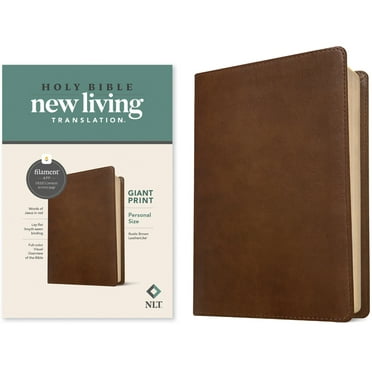 NLT Personal Size Giant Print Bible, Filament Enabled Edition (Red Letter, Leatherlike, Rustic Brown), (Hardcover)