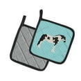 thumbnail image 2 of Caroline's Treasures Cyldesdale Horse Blue Check Pair of Pot Holders, 2 of 3