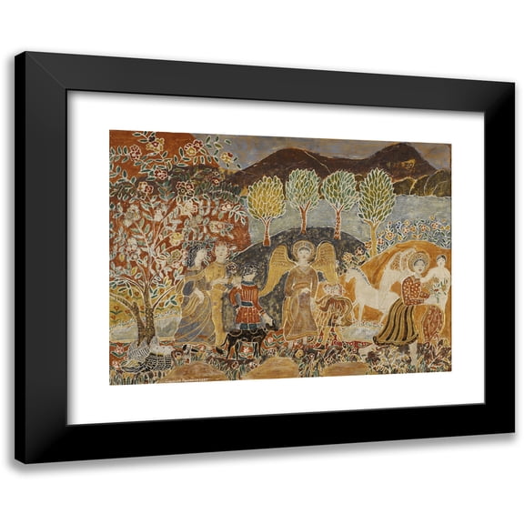Charles Prendergast 14x11 Black Modern Framed Museum Art Print Titled - Angels (C. 1917)