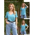 thumbnail image 4 of Tops HOTOUCH de verano con cuello en V, manga corta, para mujer, paquete de 2 unidades XL, 4 of 7
