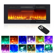 JoanKaren 40" Electric Fireplace,Ultra Thin Wall Mounted Recessed Heater,Touch & Remote Control,750/1500w,12 Flame Colors,Adjustable Brightness&Timer&Low-Noise Design