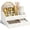 White, variant on Paper Plate Dispenser, Wood Rustic Paper Plate Holder for Countertop with Drawer Silverware Utensil Caddy, Cutlery Flatware Organizer for Spoon Fork Napkins Kitchen Parties(Wood-burned Brown)