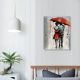 thumbnail image 3 of Nawypu  Romantic Couple Wall Art Dancing Under Red Umbrella Canvas Valentine's Day Gifts Paintings Rain Lover Artwork Prints for Home Couple's Room Decor Ready to Hang (Large), 3 of 4