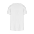 thumbnail image 3 of GigrtiJin Blouses Décontractées pour Femmes Tendance Manches Courtes Col Rond Tunique Haut Mode Couleur Unie Chandail Ample, 3 of 6