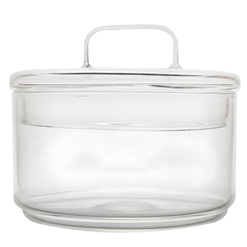 1pc Glass Fruit Bowl with Lid Fruit Salad Snack Storage Container (Transparent), Size: 11x9.5cm