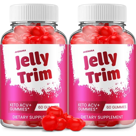 Jelly Trim ACV Gummies– JellyTrim Gummy Advanced Formula Apple Cider Vinegar Natural Blend 1000MG, 2 Pack, 120 Gummies