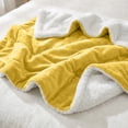 thumbnail image 5 of Moonlight 20015 Plush Sherpa Bed Blanket Super Soft Warm Ultra Cozy Reversible Fleece Throw Ochre, 5 of 8