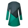 thumbnail image 4 of Robes d'Automne pour Femmes Col Rond Bloc de Couleur Robe à Manches Longues Décontractée Ample Tunique Évasée Mini Robes, 4 of 5