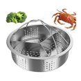 thumbnail image 2 of Steel Steamer Basket, 3 Compartments, Steam-Efficient, Easy Clean, for Veggies,Fish,Seafood, Instant Pot, Nutrient Retention, 2 of 8