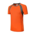 thumbnail image 4 of Haitryli Mens Athletic Sport Shirts Short Sleeve Sun Protection Rash Guard Tops Outdoor Undershirt Orange L, 4 of 6