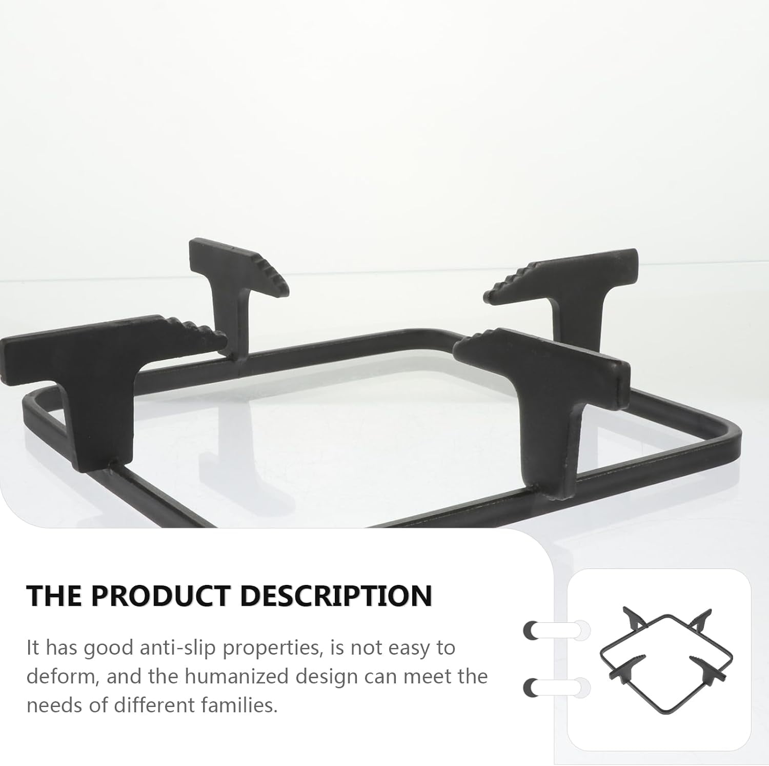 ABCISI Wok Ring, Heavy Duty Cast Iron Wok Support Ring, Sturdy Square Kitchen Pan Rack for Gas Burners, Non-Slip Wok Pan Stand Holder, Pot Rack Stove Trivets, 7.87 inch
