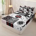 thumbnail image 3 of Homewish Baseball Lover Zipper Twin Comforter Sets with Fitted Sheet and 2 Pillowcases, Gray Patchwork Zipper Bedding Set for Men and Women, Black Reversible, 4 Pieces, 3 of 6