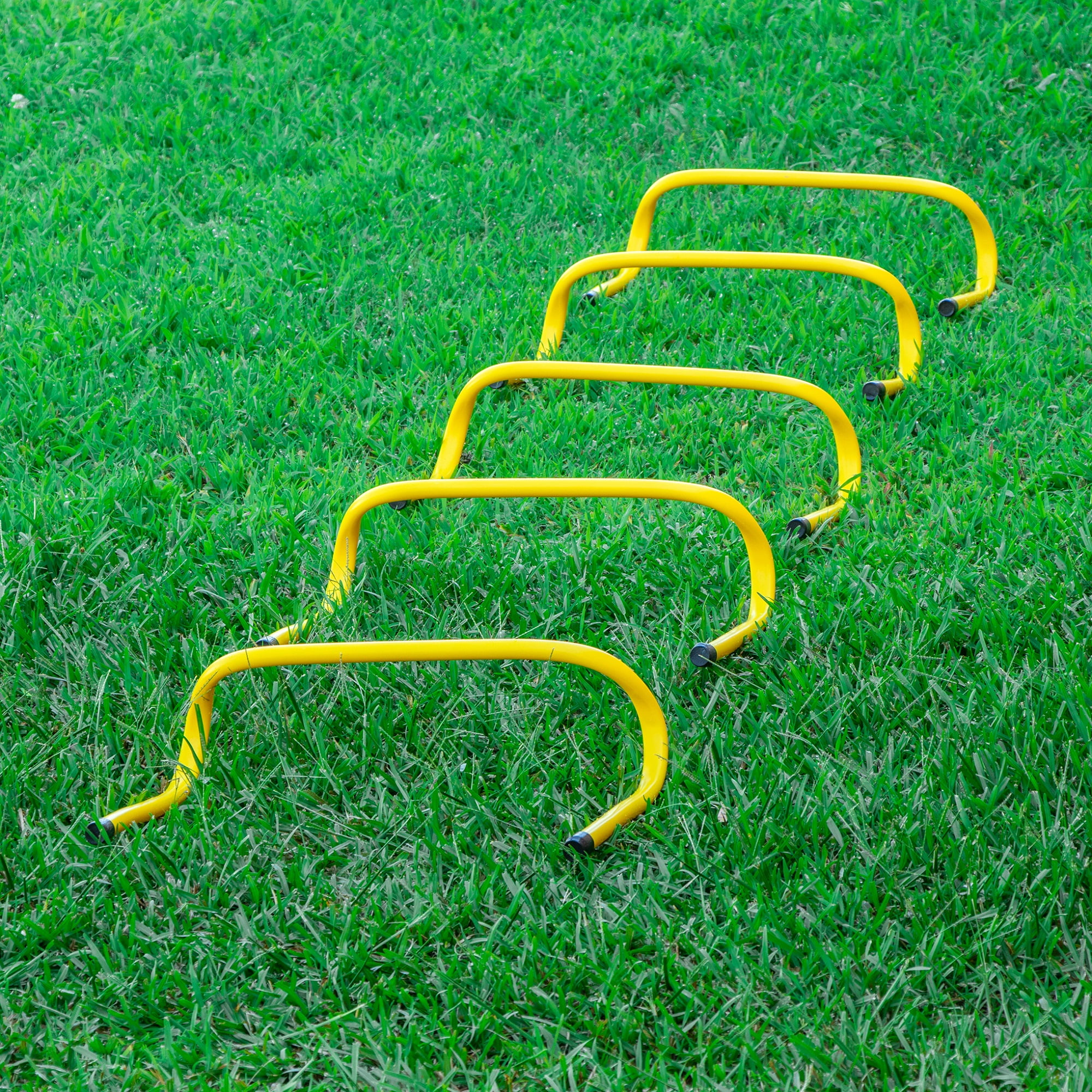 Trademark Innovations 6" Soccer Training Adjustable Agility Speed Training Hurdles (Pack of 5, Lime)